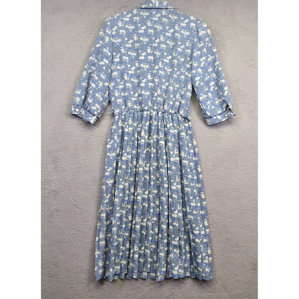 Vintage Breli Dress Womens 10 Blue Floral Cottagecore‎ Prairie Midi 70s Romantic - Picture 11 of 16